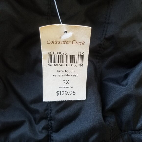 Coldwater Creek Black reversible fur lined vest - Picture 3 of 6